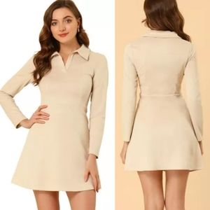 Allegra K Faux Sued Dress